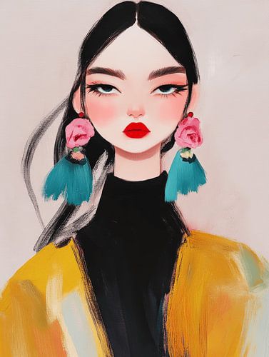 Kleurrijk modern portret