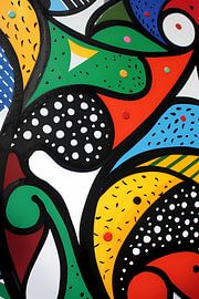 Colourful abstract painting with patterns by Art & Soul Creations