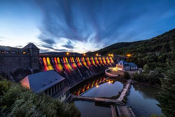 Eder dam met verlichting