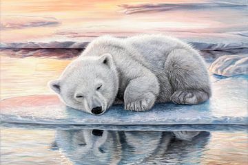 IJsbeerwelp rust op ijsschots van Imperial Art House