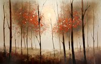 Modern Abstract Painting Autumn Forest
