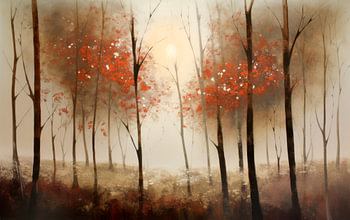 Modern Abstract Schilderij Herfstbos