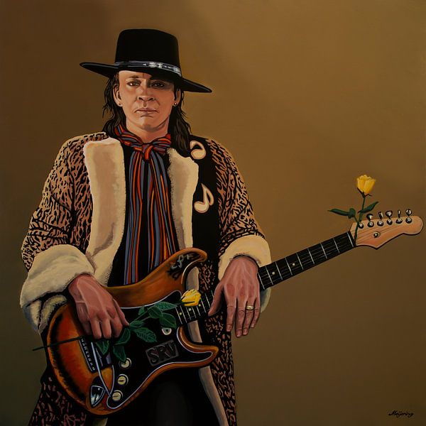 Stevie Ray Vaughan Schilderij 2 van Paul Meijering