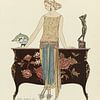 George Barbier - Rosalinde ; Robe du soir, de Worth (1922) sur Peter Balan