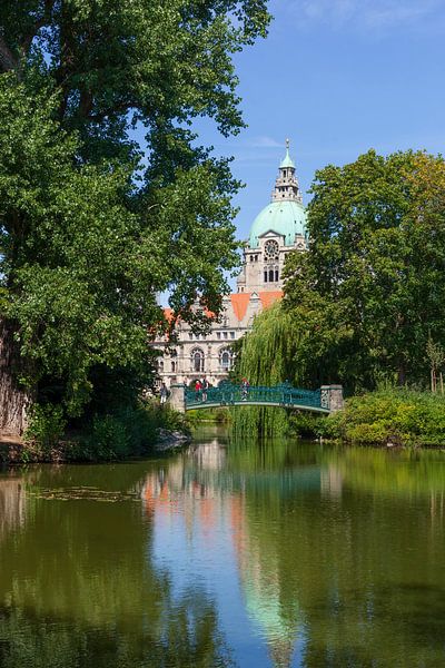 New City Hall in Maschpark at Maschteich, Hanover, Lower Saxony, Germany, Europe by Torsten Krüger