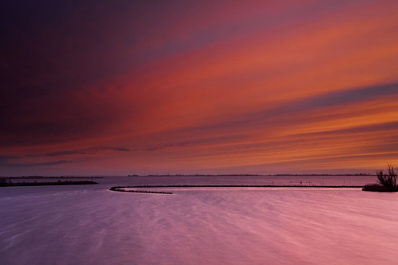 Lauwers Lake sunset by Aland De Wit