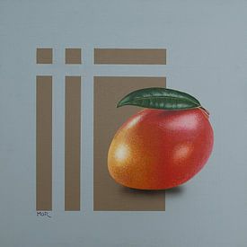 Mango op geometrische achtergrond van Dietrich Moravec