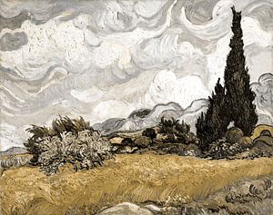 Korenveld met cipressen van Vincent Van Gogh in een nieuw jasje