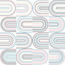 Retro industrial geometry  with  lines in pastel colors nr. 8 in blue, beige, pink, black by Dina Dankers thumbnail