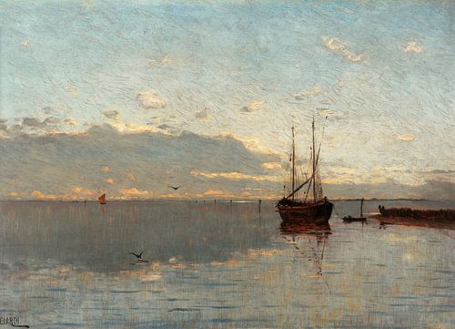 Ciardi Guglielmo,Zonsopgang bij de lagune