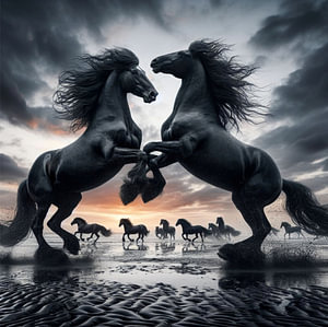 Het Friese paard langs de wadden kust 8