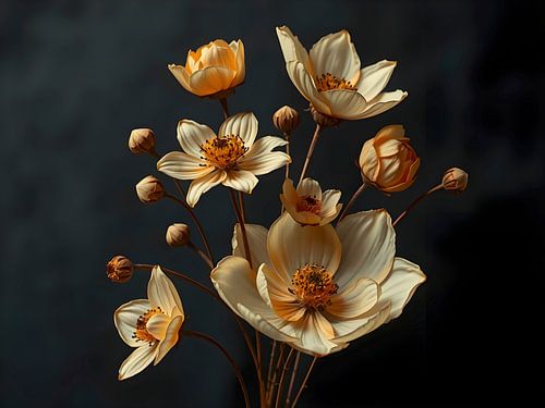 Neu Erwacht - Fantasiebloemen in het gouden ochtendlicht van de zon