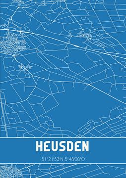 Blaupause | Karte | Heusden (Nordbrabant) von Rezona