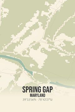 Carte ancienne de Spring Gap (Maryland), Etats-Unis. sur Rezona