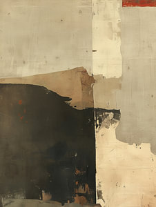 Modern abstrakt mit Beige und Schwarz