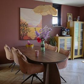 Klantfoto: Golden Sunset van Goed Blauw, als ArtFrame