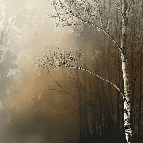 Birch Shadows: A Poetic Forest Landscape