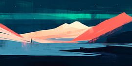 Lac de montagne la nuit sur Poster Art Shop