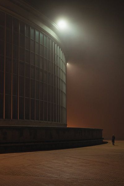The Ostend casino-kursaal on a foggy evening by Rik Verslype