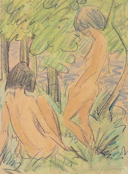 Two girls in the woods, Otto Mueller - ca1924 by Atelier Liesjes