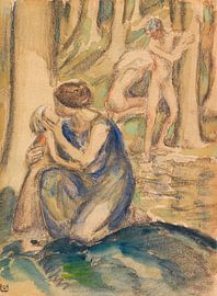 Badende Figuren am Waldsee, Ludwig von Hofmann