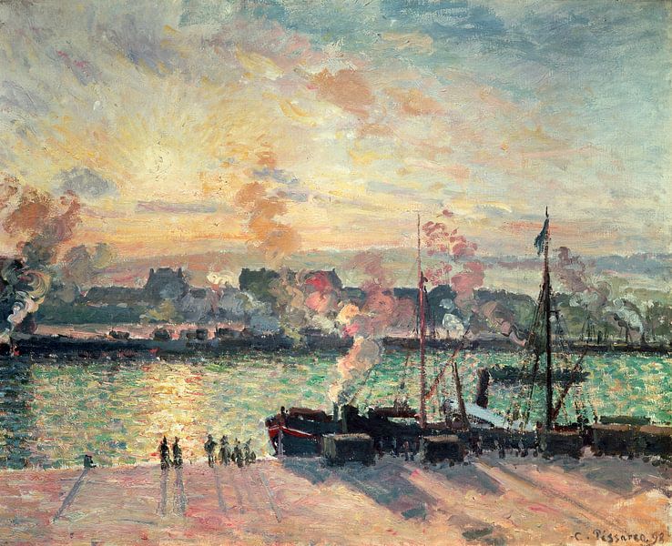 Camille Pissarro,Sunset in Rouen by finemasterpiece