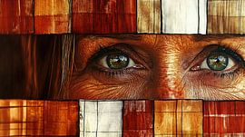 Volwassen vrouw met expressieve groene ogen