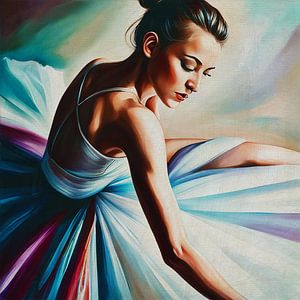 Ballerina auf dem Boden sitzend