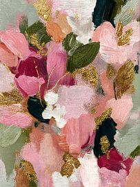 Floral abstract in pink and green by Gypsy Galleria