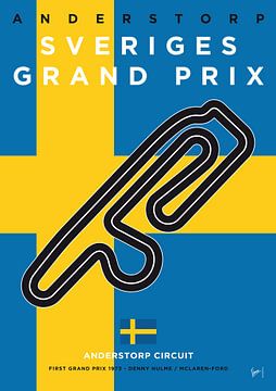 Mein F1 ANDERSTORP Rennstrecke Minimal Poster von Chungkong Art