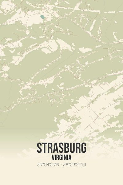 Vintage map of Strasburg (Virginia), USA. by Prints of Place