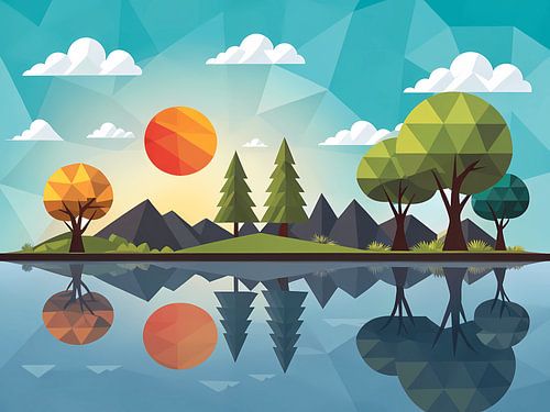 Rustige weerspiegeling aan het meer