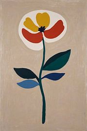 Fleur unique rouge et orange sur Art & Soul Creations