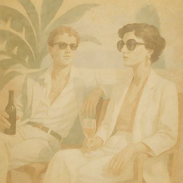 Vintage Mediterranean Luxury Scene