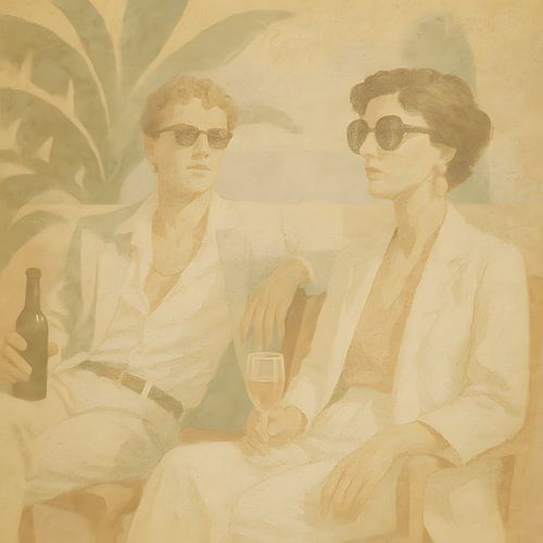 Vintage Mediterranean Luxury Scene