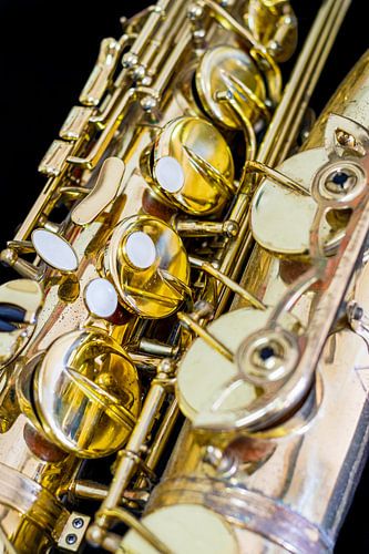 Golden Vintage Saxophone Close Up