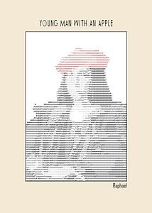 Junger Mann mit Apfel - ascii art