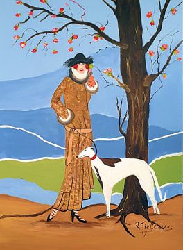 Lady with Galgo by Rita Tielemans Kunst