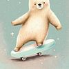 Bear on a skateboard nursery by Maaike de Vries