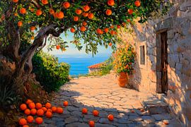 Orange tree coastal path by Poster Art Shop