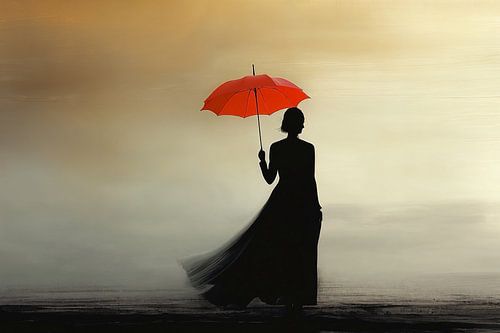 Roter Regenschirm iv