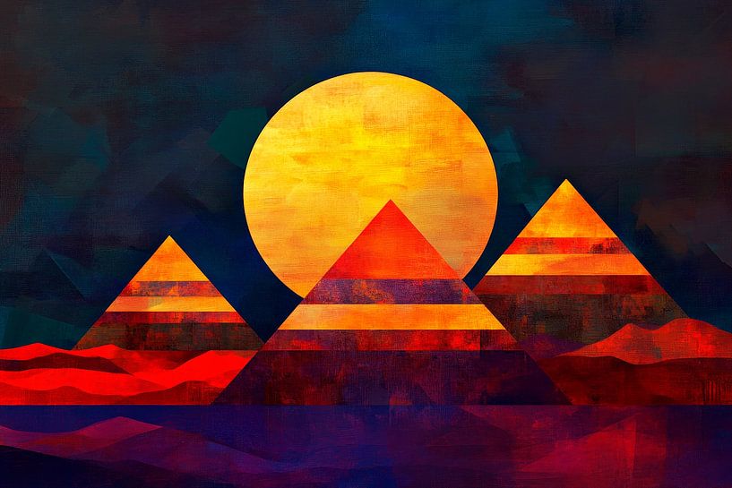Pyramids at sunset - Abstract by Poster Art Shop