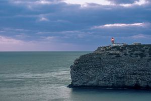 Vuurtoren bij Cabo de Sao Vicente, Portugal van Detlef Hansmann Photography