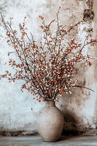 Rustieke vaas met decoratieve takken