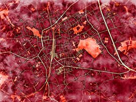 Map of Zottegem with the style 'Amber Autumn' by Maporia