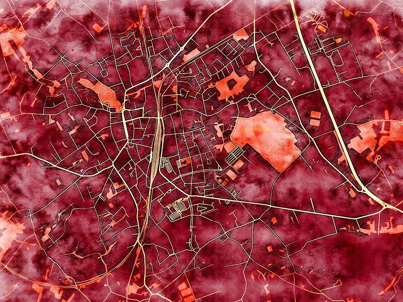 Kaart van Zottegem in de stijl 'Amber Autumn' van Maporia