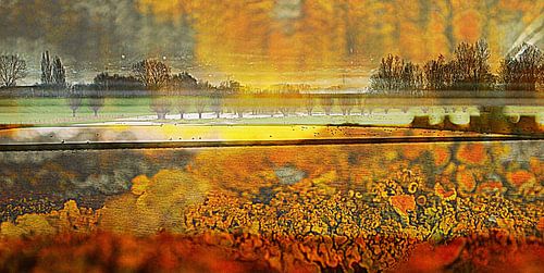 Langs de dijk van de uiterwaarden