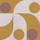 Op Bauhaus en retro 70s geïnspireerde geometrie in geel en bruin van Dina Dankers thumbnail