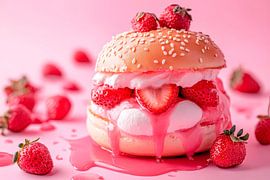 Burger de fraises à la crème et au coulis sur Poster Art Shop