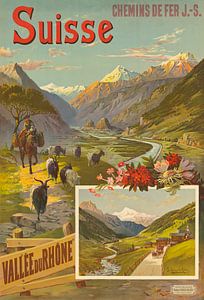Hugo d’ Alési - Suisse – Chemins de fer J.-S. – Vallée du Rhône (1895)